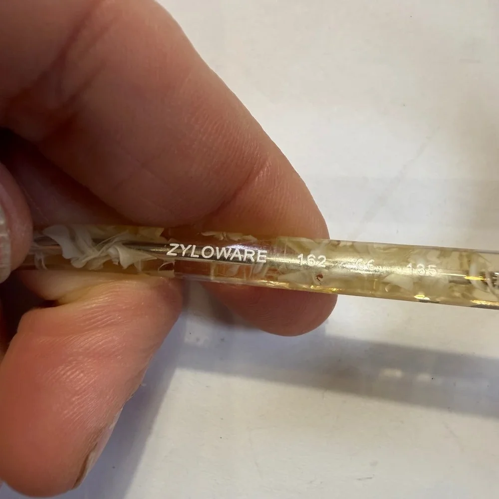 Vintage Zyloware TM509 Eyeglass Frames only 50-19-135 Cream Marble Gold Round